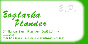 boglarka plander business card